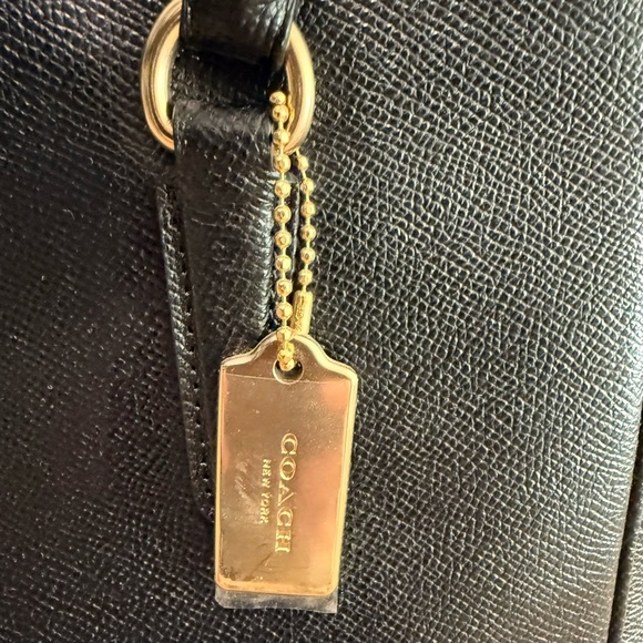 NWT Coach Black Leather Surrey Mini Carryall with Gold Accents - Picture 2 of 8